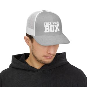 Free Your Box Snapback Trucker Cap — Heather Grey White